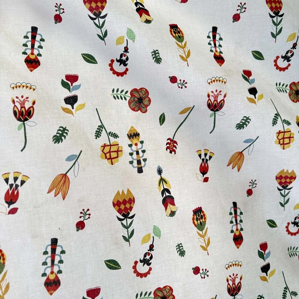 Ikea Rosenfibbla Duvet Cover & Sham 100% Cotton Scandanavian Nordic Folk Design